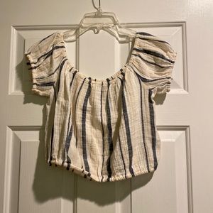 Linen pinstriped Crop top